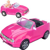 Carrinho Car Model Conversivel P/ Boneca Rosa Meninas Brincar Carro Para Casa De Bonecas