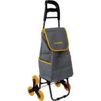 Carrinho Carga 3 Rodas 40Kg Sobe Escadas Feira Supermercado Climbing Cart Bolsa Removivel Elastico