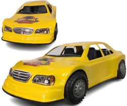 Carrinho Carro Amarelo Esportivo Brinquedo Grande Adesivado