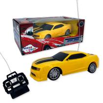 Carrinho Carro Com Controle Remoto 19cm Sport Speed Camaro 6 Funções Pilhas Inclusas