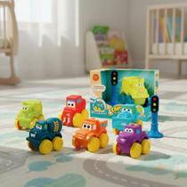Carrinho Cartoon Soft Apertar Mordedor Brinquedo de Bebeb Carrinhos 2 Peças na Caixa Presente Baby