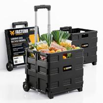 Carrinho Cesto Compras Portátil Multiuso Preto FST021 - Fasterr Tools