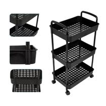 Carrinho Cestos Auxiliar Estético Organizador Multiusos De 3 Níveis