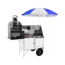 Carrinho Churrasco Cachorro Quente e Lanche com Guarda Sol Cefaz