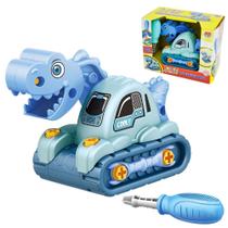 Carrinho Coleção Aprenda A Montar Dino Escavadeira Dm Toys 3+ DMT 6326
