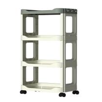 Carrinho com 4 prateleiras organizador cozinha manicure brinquedos escritorio multiuso branco