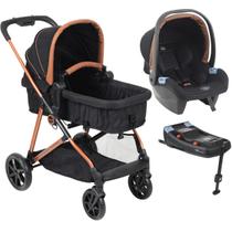 Carrinho com Bebe Base ISOFIX Burigotto Revert 22 Preto Cobre Carrinho com Bebe Base ISOFIX Burigotto Revert 22 Preto Cobre