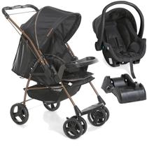 Carrinho com Bebe Cocoon Preto Base Galzerano Milano Preto Cobre Carrinho com Bebe Cocoon Preto Base Galzerano Milano Preto Cobre