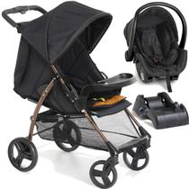 Carrinho com Bebe Cocoon Preto Base Galzerano San Remo Preto Cobre Carrinho com Bebe Cocoon Preto Base Galzerano San Remo Preto Cobre