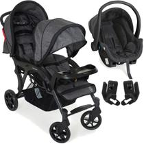 Carrinho com Bebe Cocoon Preto Gemeos Galzerano Doppio Grafite Carrinho com Bebe Cocoon Preto Gemeos Galzerano Doppio Grafite