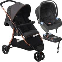 Carrinho com Bebe Conforto Base ISOFIX Burigotto CR3 Gray Cobre Carrinho com Bebe Conforto Base ISOFIX Burigotto CR3 Gray Cobre