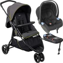 Carrinho com Bebe Conforto Base ISOFIX Burigotto CR3 Gray Neon Carrinho com Bebe Conforto Base ISOFIX Burigotto CR3 Gray Neon