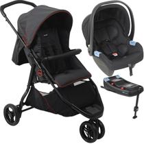Carrinho com Bebe Conforto Base ISOFIX Burigotto CR3 Gray Red Carrinho com Bebe Conforto Base ISOFIX Burigotto CR3 Gray Red