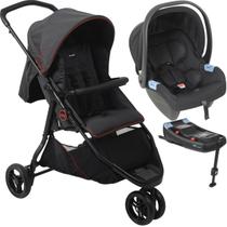 Carrinho com Bebe Conforto Base ISOFIX Burigotto CR3 Gray Red Carrinho com Bebe Conforto Base ISOFIX Burigotto CR3 Gray Red