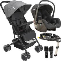 Carrinho com Bebe Conforto Base ISOFIX Kiddo Mascote Grafite Carrinho com Bebe Conforto Base ISOFIX Kiddo Mascote Grafite