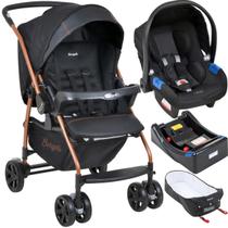 Carrinho com Bebe Conforto Base Ninho Burigotto Rio K Cobre Carrinho com Bebe Conforto Base Ninho Burigotto Rio K Cobre