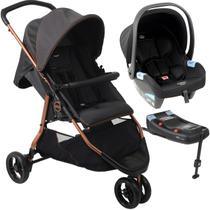 Carrinho com Bebe Conforto Preto Base ISOFIX Burigotto CR3 22 Gray Cobre Carrinho com Bebe Conforto Preto Base ISOFIX Burigotto CR3 22 Gray Cobre