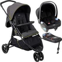 Carrinho com Bebe Conforto Preto Base ISOFIX Burigotto CR3 22 Gray Neon Carrinho com Bebe Conforto Preto Base ISOFIX Burigotto CR3 22 Gray Neon