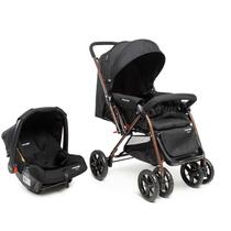 Carrinho com Bebê Conforto Travel System Duo Choice Preto Bronze - Voyage