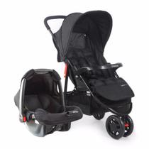 Carrinho com Bebê Conforto Travel System Toffy Cosco Preto Absoluto