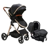 Carrinho com Bebê Conforto TS Mike Preto/Gold Premium Baby Carrinho com Bebê Conforto TS Mike Preto/Gold Premium Baby