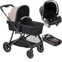Carrinho com Bebe Materna Preto Base Burigotto Revert 22 Capuccino Carrinho com Bebe Materna Preto Base Burigotto Revert 22 Capuccino