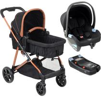 Carrinho com Bebe Materna Preto Base Burigotto Revert 22 Preto Cobre Carrinho com Bebe Materna Preto Base Burigotto Revert 22 Preto Cobre
