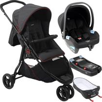 Carrinho com Moises Bebe Conforto Preto Base Burigotto CR3 22 Gray Red Carrinho com Moises Bebe Conforto Preto Base Burigotto CR3 22 Gray Red