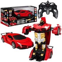Carrinho Com Transformação Vira Robô Com Controle Remoto Bateria Recarregável Som E Luz Infantil Carrinho Com Transformação Vira Robô Com Controle Remoto Bateria Recarregável Som E Luz Infantil
