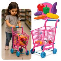 Carrinho Compras Infantil Mercado Super Market Menina Carro Carrinho Compras Infantil Mercado Super Market Menina Carro
