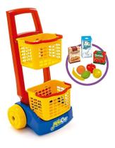 Carrinho Compras Mobi Car C/ Produtos E Frutas Usual Brinquedos