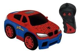 Carrinho Controle Remoto 3 funções - SpiderMan Homem Aranha High Speed Vermelho Candide