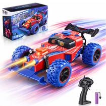 Carrinho Controle Remoto Alta Velocidade Buggy Luzes Led Colorido 2.4GHz Monster Truck Homem Aranha Rápido 15km/h Kizumba