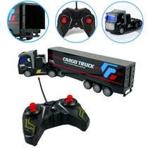 Carrinho Controle Remoto Caminhão Cargo Truck Recarregável por USB Cor Preto lindo Super Força