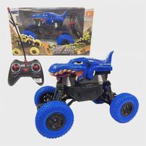 Carrinho Controle Remoto Dinossauro 4x4 Recarregável Azul