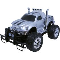 Carrinho Controle Remoto Elétrico Recarregável Picape Monster Car Off Road Importway Prata BW026 Carrinho Controle Remoto Elétrico Recarregável Picape Monster Car Off Road Importway Prata BW026