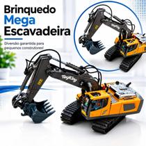 Carrinho Controle Remoto Estilo Trator Mega Escavadeira, Com Som, Luzes, Movimentos Articulados