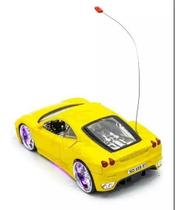 Carrinho Controle Remoto Ferrari Acende Leds Amarelo - toys