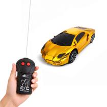 Carrinho Controle Remoto Lamborghini Dourada Mini Escala 1:24 Carrinho Controle Remoto Lamborghini Dourada Mini Escala 1:24