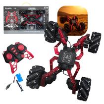 Carrinho Controle Remoto Maluco Com Luz Sensor Horizontal Anda De Lado 360 Spider Corre de Lado Carro Aranha Kizumba