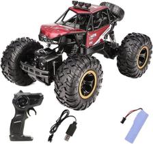 Carrinho Controle Remoto Recarregável OFF Road 4X4 Rock Crawler DRO (vermelho)