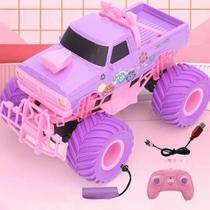 Carrinho Controle Remoto Rosa E Roxo Recarregável Pick-up Carrinho Controle Remoto Rosa E Roxo Recarregável Pick-up
