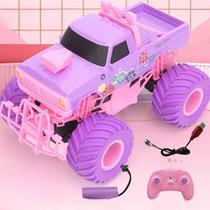 Carrinho Controle Remoto Rosa E Roxo Recarregável Pick-up Carrinho Controle Remoto Rosa E Roxo Recarregável Pick-up