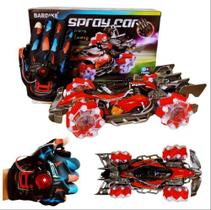 Carrinho Controle Remoto Solta Fumaça Luva Sensor Mão 360o