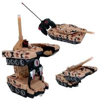 Carrinho Controle Remoto Tanque Transformer Som Tiro Luz Carrinho Controle Remoto Tanque Transformer Som Tiro Luz