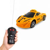 Carrinho Controle Remoto Taxi McLaren Amarelo Mini Escala 1:24