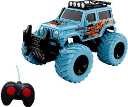 Carrinho Controle Remoto Total Com Luz Safari Super Rapido Cor:Azul