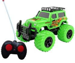 Carrinho Controle Remoto Total Com Luz Safari Super Rapido Cor:Verde
