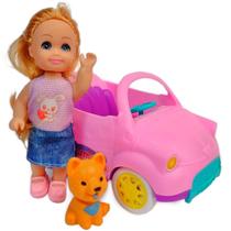 Carrinho Conversivel Com Boneca Cachorro Brinquedo Infantil