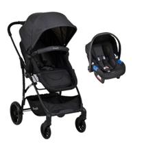Carrinho Convert Cinza Escuro Com Bebê Conforto Touring X Burigotto